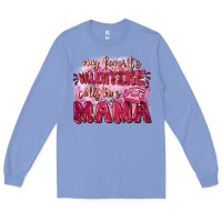 Colony Blue My favorite calls me mama Mother's Day Long Sleeve Tee - FaDigitalArtStudio