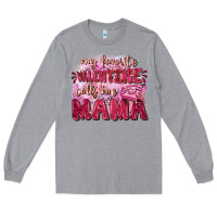 Heather Grey My favorite calls me mama Mother's Day Long Sleeve Tee - FaDigitalArtStudio