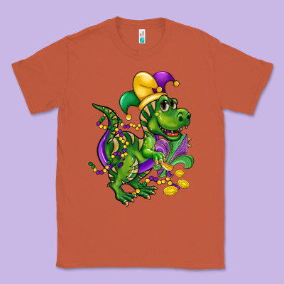 Mardi Gras Trex Classic Tee Designed By Cowgirlartshop