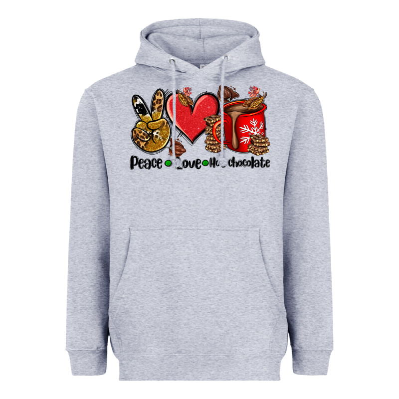 Peace Love  Hot Chocolate Heavyweight Hoodie by AdoDesignShop | Teevron