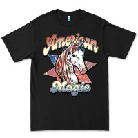 Black American unicorn magic Premium Tee - HowdyJamesFarm