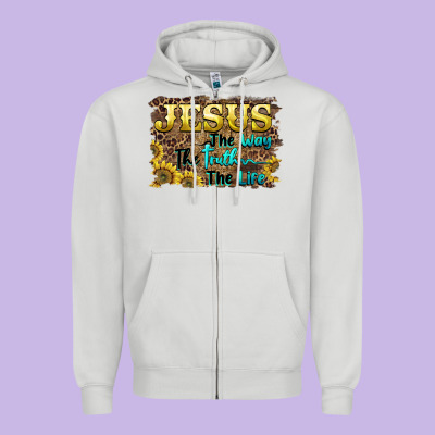 Jesus The Way The Truth The Life Zipper Hoodie Designed By Barkaloodesign
