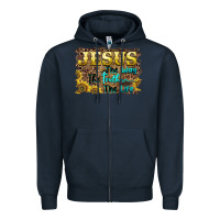 Navy jesus the way the truth the life Zipper Hoodie - BarkalooDesign