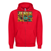 Red jesus the way the truth the life Zipper Hoodie - BarkalooDesign