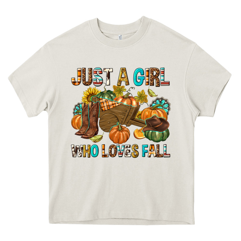 Just A Girl Who Loves Fall Heavy Core Tee by texasbilliewilder | Teevron
