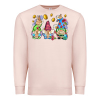 Pale Pink easter gnome with eggs Premium Sweatshirt - AdoDesignShop