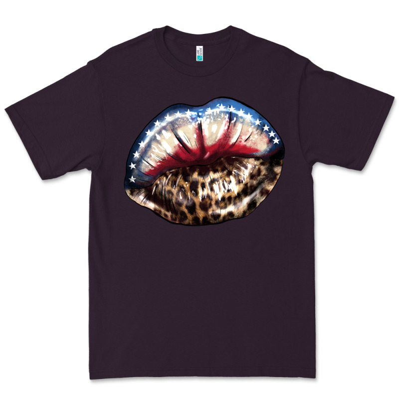 American Lip Leopard 4th Of July Premium Tee by HowdyJamesFarm | Teevron