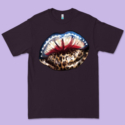 American Lip Leopard 4th Of July Premium Tee Designed By Howdyjamesfarm