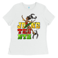 White juneteenth Ladies Tee - CowGirlArtShop