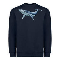 Navy humpback whale Heavyweight Sweatshirt - BarkalooDesign