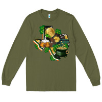 Army Green texas map st patricks day Long Sleeve Tee - FaDigitalArtStudio