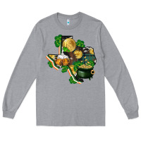 Heather Grey texas map st patricks day Long Sleeve Tee - FaDigitalArtStudio