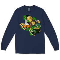 Navy texas map st patricks day Long Sleeve Tee - FaDigitalArtStudio