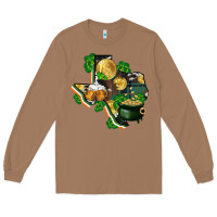 Toasted Coconut texas map st patricks day Long Sleeve Tee - FaDigitalArtStudio