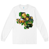 White texas map st patricks day Long Sleeve Tee - FaDigitalArtStudio