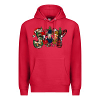 Cardinal joy Christmas cows Premium Hoodie - CowhideDigitalArt