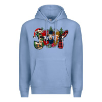 Colony Blue joy Christmas cows Premium Hoodie - CowhideDigitalArt