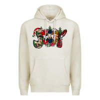 Oatmeal Heather joy Christmas cows Premium Hoodie - CowhideDigitalArt
