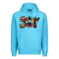 Ocean Blue joy Christmas cows Premium Hoodie - CowhideDigitalArt