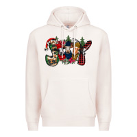 Pale Pink joy Christmas cows Premium Hoodie - CowhideDigitalArt