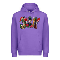 Purple joy Christmas cows Premium Hoodie - CowhideDigitalArt