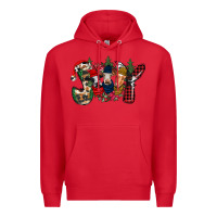 Red joy Christmas cows Premium Hoodie - CowhideDigitalArt