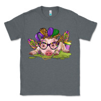 Charcoal Heather mardi gras pig Classic Tee - CowGirlArtShop