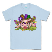 Dusty Blue mardi gras pig Classic Tee - CowGirlArtShop