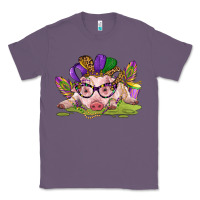 Lavender mardi gras pig Classic Tee - CowGirlArtShop