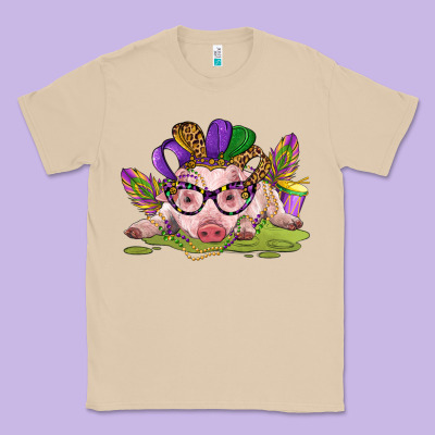 Mardi Gras Pig Classic Tee Designed By Cowgirlartshop
