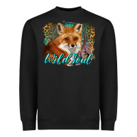 Black wild soul fox with dream catcher Heavyweight Sweatshirt - BarkalooDesign