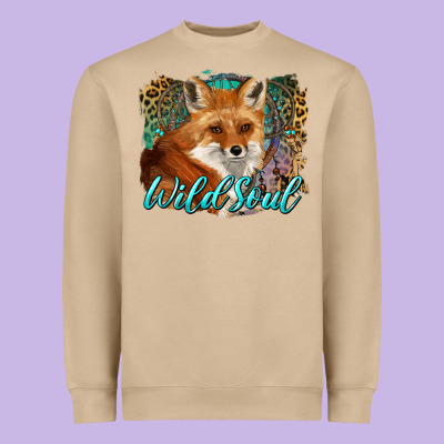 Wild Soul Fox With Dream Catcher Heavyweight Sweatshirt Designed By Barkaloodesign