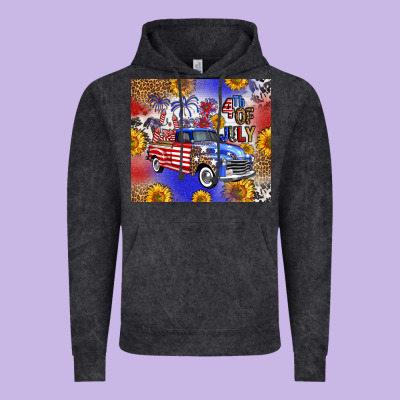 Fourth Of July Sunflowers Truck Vintage Hoodie Designed By Fadigitalartstudio