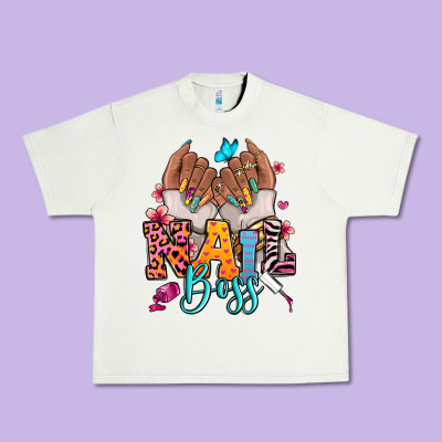 Afro Woman Nail Boss Urban Heavy Tee Designed By Ranaportraitstore