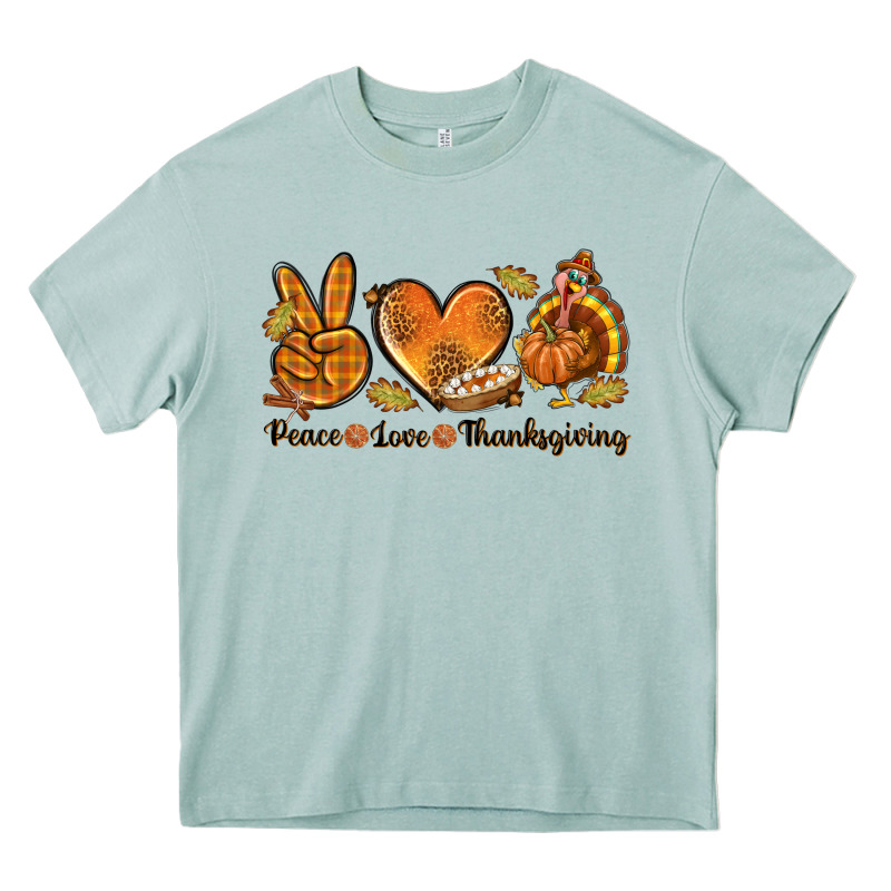 Peace Love Thanksgiving Heavy Core Tee by texasbilliewilder | Teevron