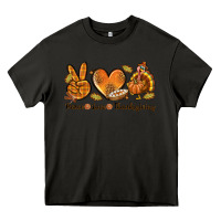 Asphalt Peace Love Thanksgiving Heavy Core Tee - texasbilliewilder