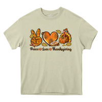 Mossy Peace Love Thanksgiving Heavy Core Tee - texasbilliewilder