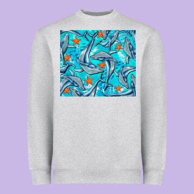 Humpback Whale Tumbler Heavyweight Sweatshirt Designed By Barkaloodesign