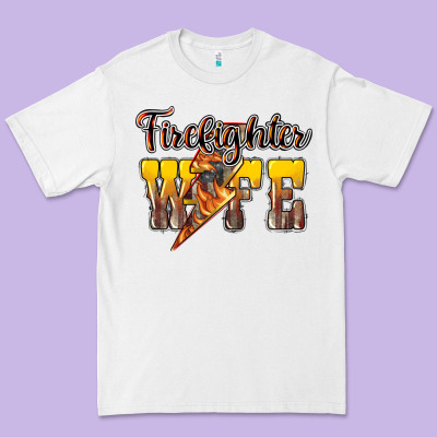 Firefighter Wife Lightning Bolt Premium Tee Designed By Howdyjamesfarm