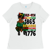 White juneteenth 1865 because my ancestors Ladies Tee - CowGirlArtShop