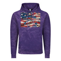 Cloud Purple Leopard glitter American flag Vintage Hoodie - FaDigitalArtStudio