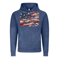 Vintage Denim Leopard glitter American flag Vintage Hoodie - FaDigitalArtStudio