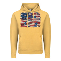 Vintage Mustard Leopard glitter American flag Vintage Hoodie - FaDigitalArtStudio