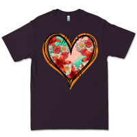Plum floral orange glitter heart Premium Tee - Jasminsmagicworld