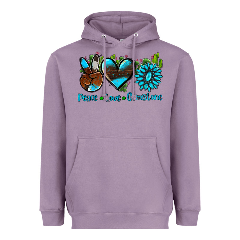 Peace Love  Gemstone Heavyweight Hoodie by AdoDesignShop | Teevron