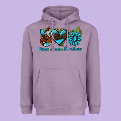 Peace Love  Gemstone Heavyweight Hoodie Designed By Adodesignshop