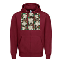 Burgundy white Scottish calf Zipper Hoodie - BarkalooDesign