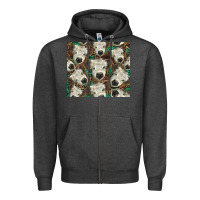 Charcoal Heather white Scottish calf Zipper Hoodie - BarkalooDesign