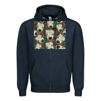 Navy white Scottish calf Zipper Hoodie - BarkalooDesign