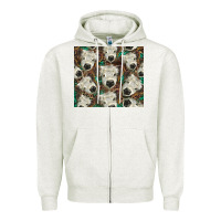 Oatmeal Heather white Scottish calf Zipper Hoodie - BarkalooDesign